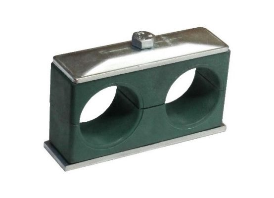 Držák hydraulické trubky navařovací - pro dvě trubky 14 mm